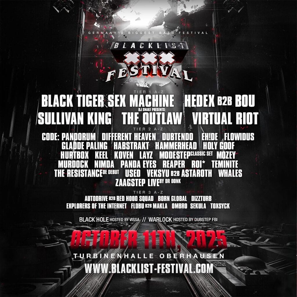 Blacklist Festival 2025 line up poster Blacklist Festival 2025 line up poster