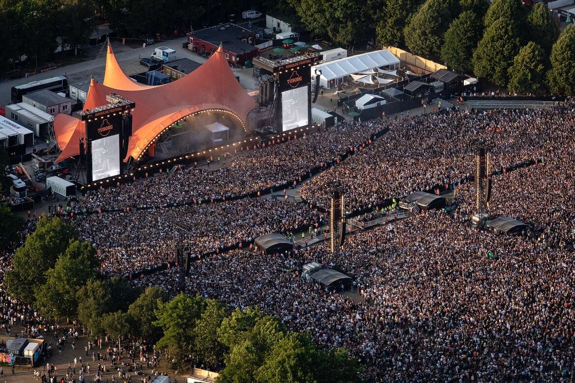 Orange Stage Aerial Photo at Roskilde