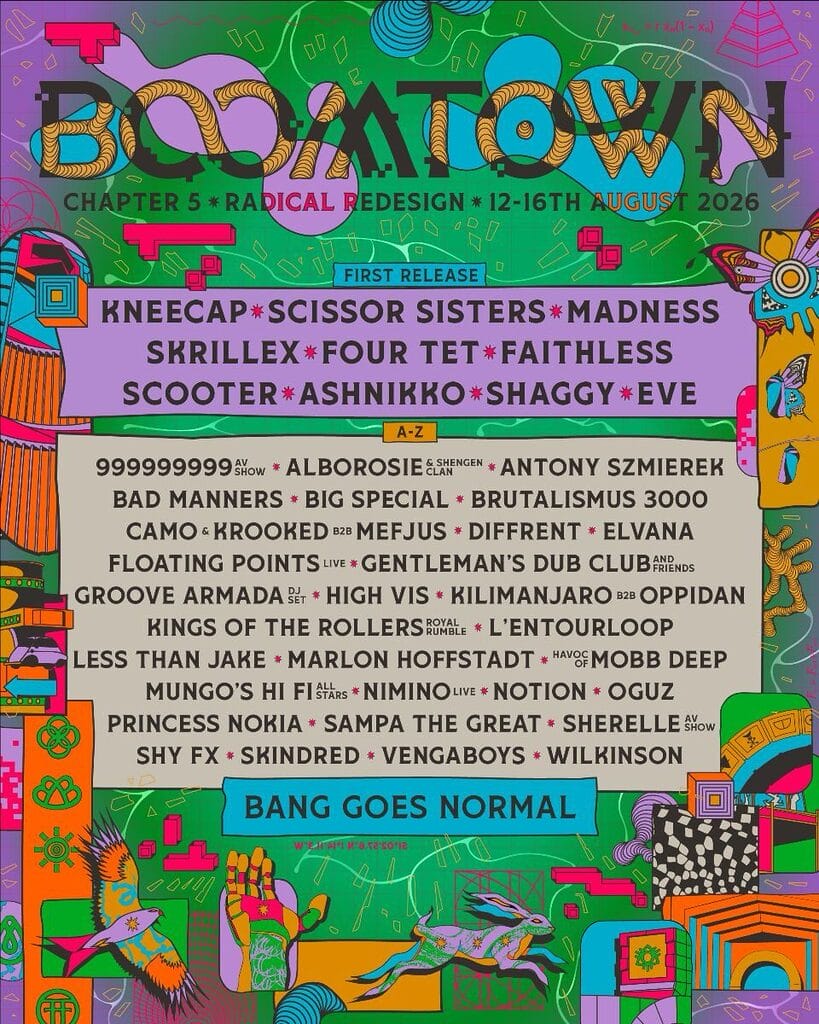 Boomtown 2026 line-up poster