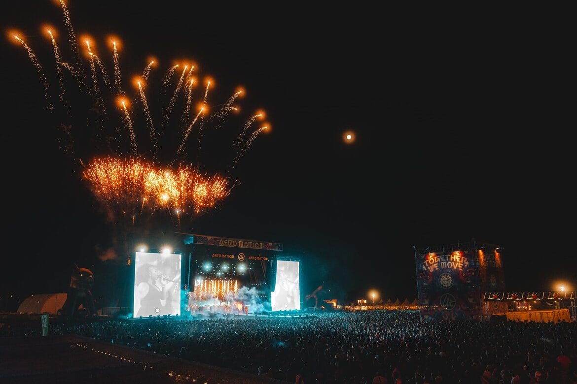 Afro Nation Portugal main stage with fireworks