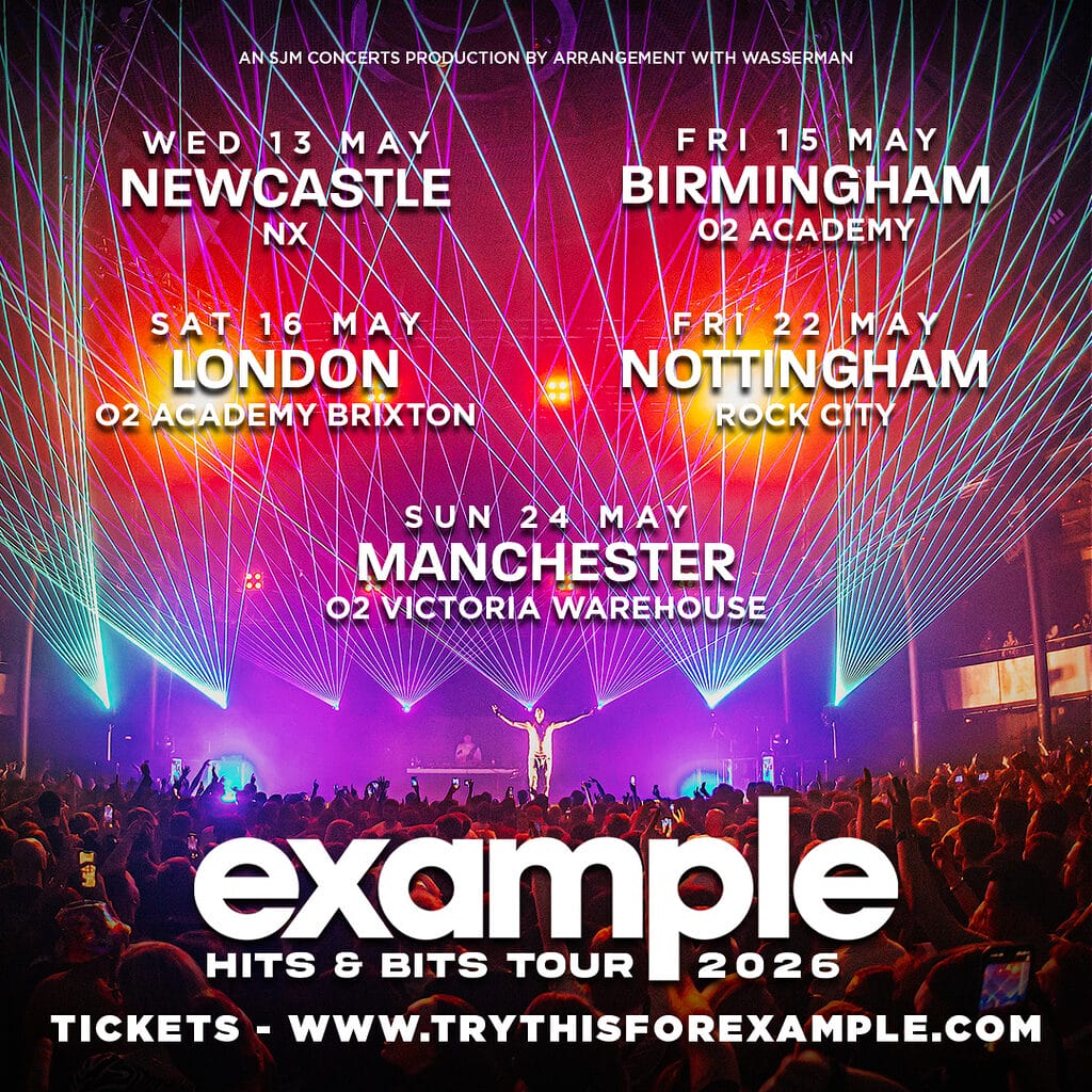 Example Hits and Brits 2026 tour poster Example Hits and Brits 2026 tour poster