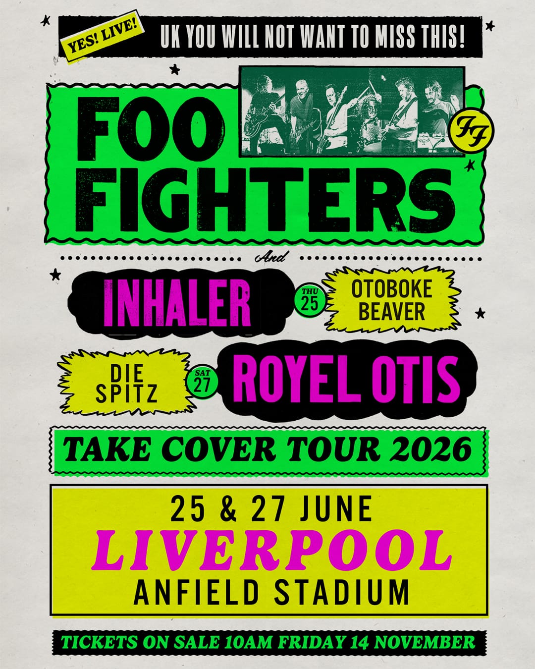 Foo Fighters Anfield 2026 poster Foo Fighters Anfield 2026 poster
