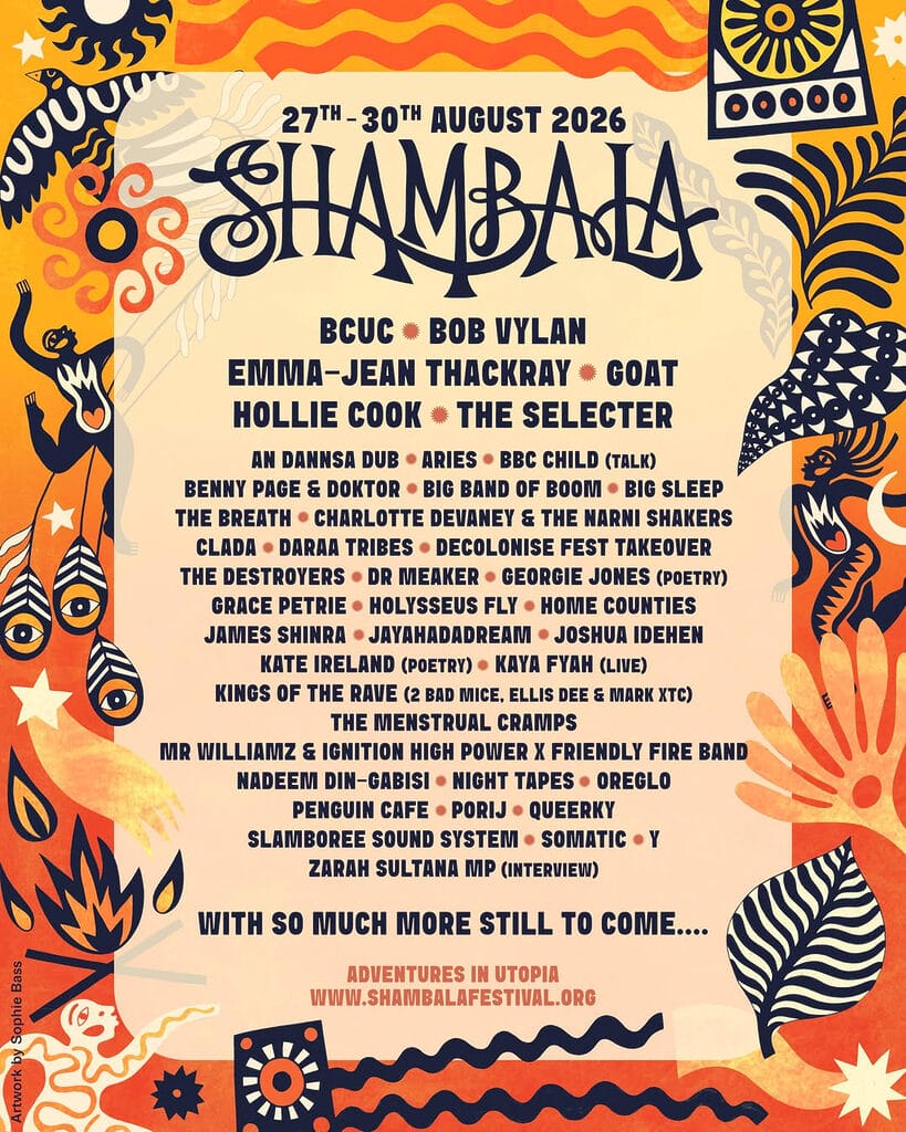 Shambala 2026 line up poster