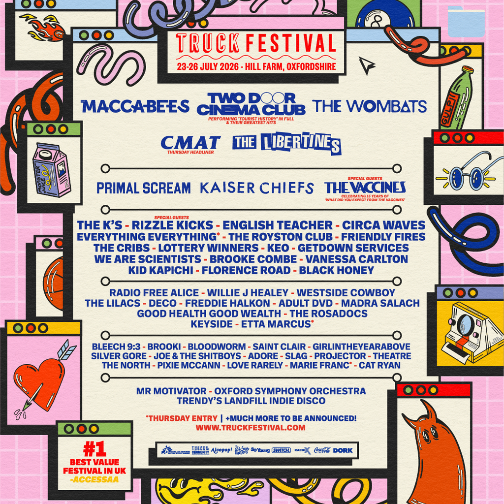 Truck Festival 2026 line up poster Truck Festival 2026 line-up poster
