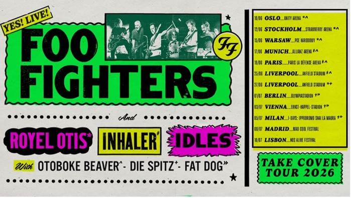 Foo Fighters 2026 tour banner