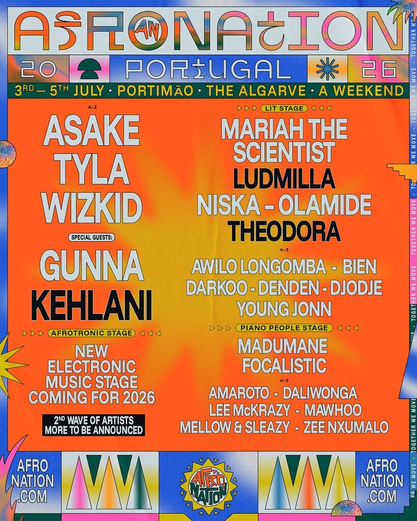 Afro Nation Portugal line-up poster 2026