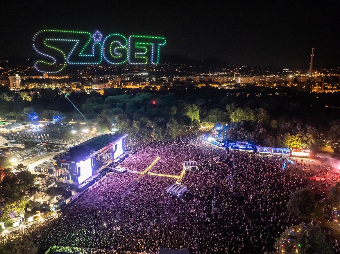Sziget drone show aerial view