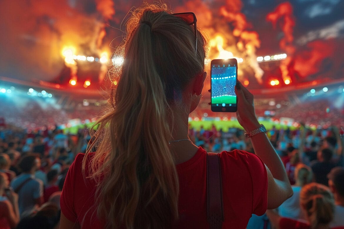 soccer fans cheering their team