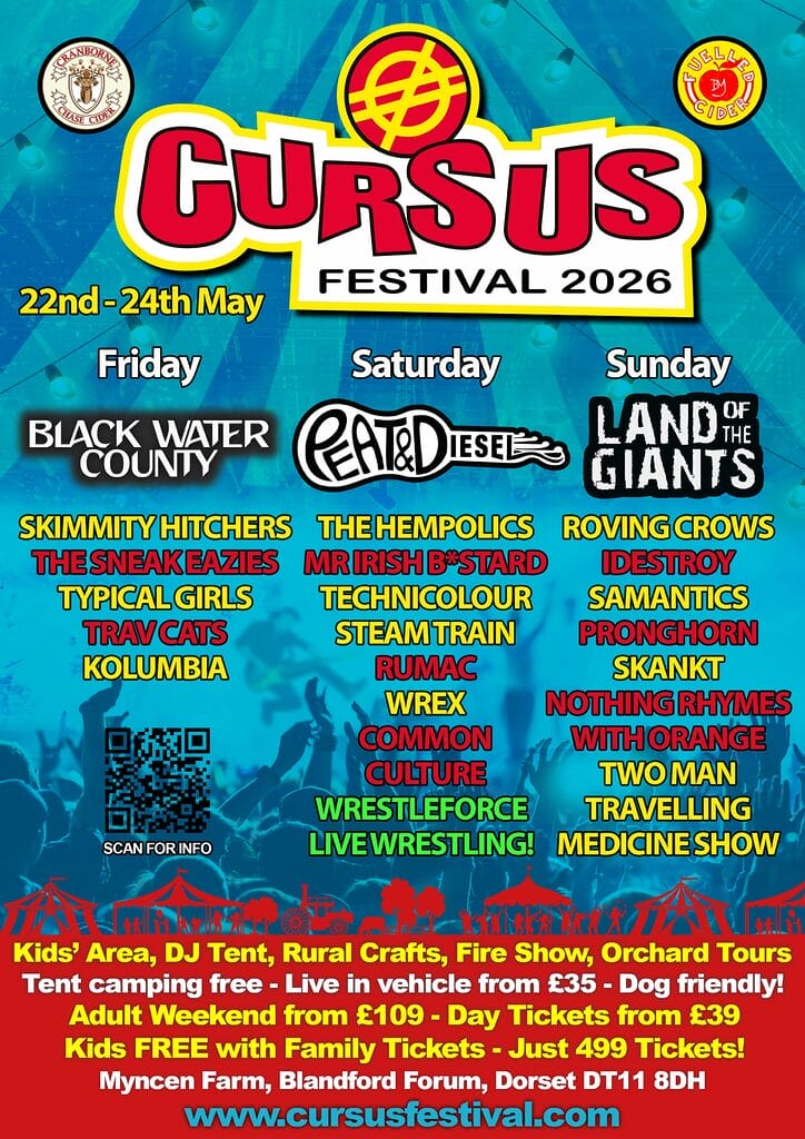 Cursus Festival 2026 day splits line up poster