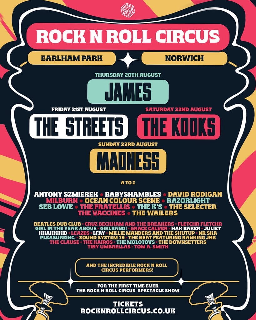 RNRC Weekend Norwich 4x5 Rock n Roll Circus Norwich 2026 new line-up poster