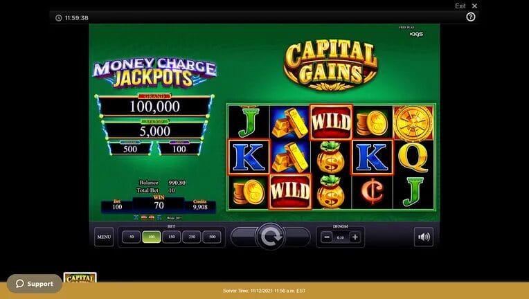 slot payout screen