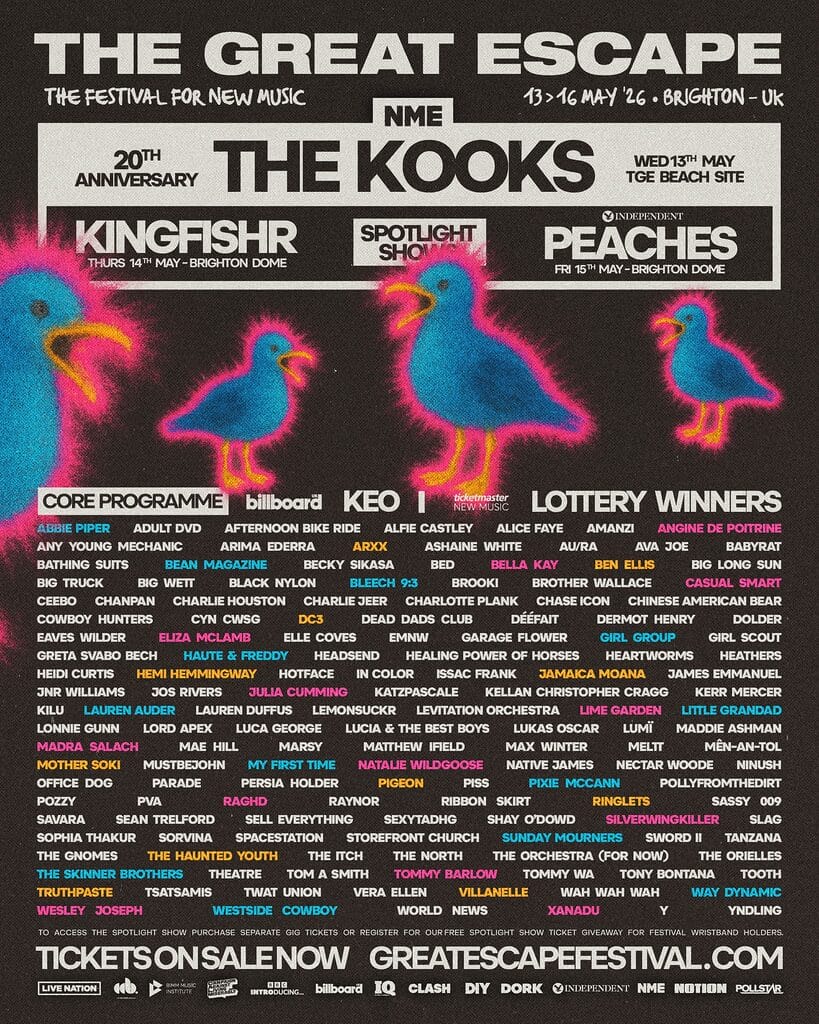 The Great Escape 2026 line-up poster final