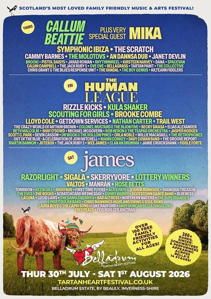 Tartan Heart 2026 line up poster Tartan Heart 2026 line up poster