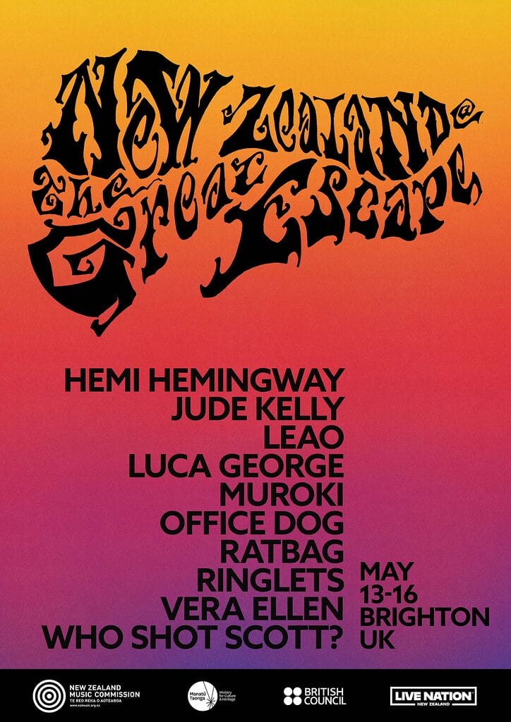 The Great Escape Brighton 2026 New Zealand showcase poster
