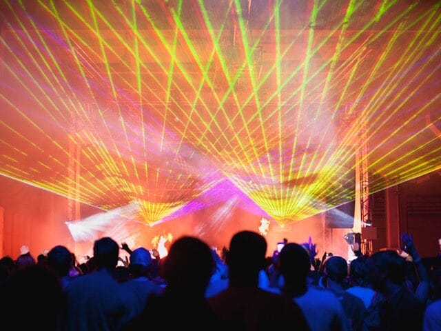 Isle of Wight Dance Weekender crowd with lights and lasers