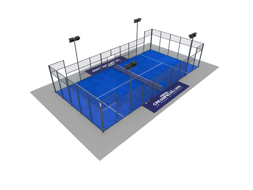 Padel court at Creamfields render