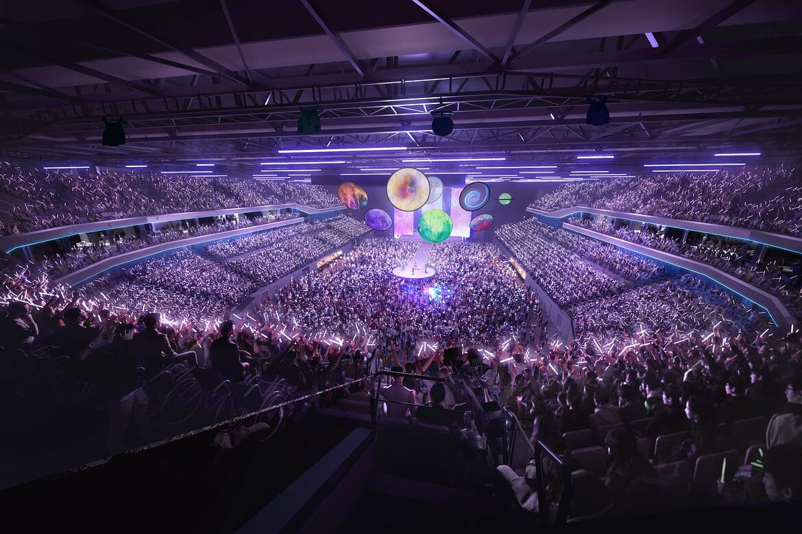 Bristol Aviva Arena inside view at full capacity