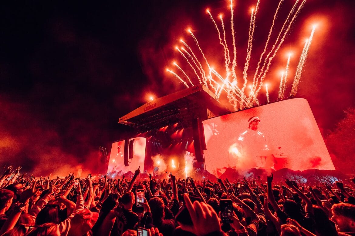 Leeds 2025 main stage fireworks